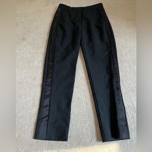 Burberry Uniform Black w Satin Detail Wool & Mohair Pants Sz. 2
